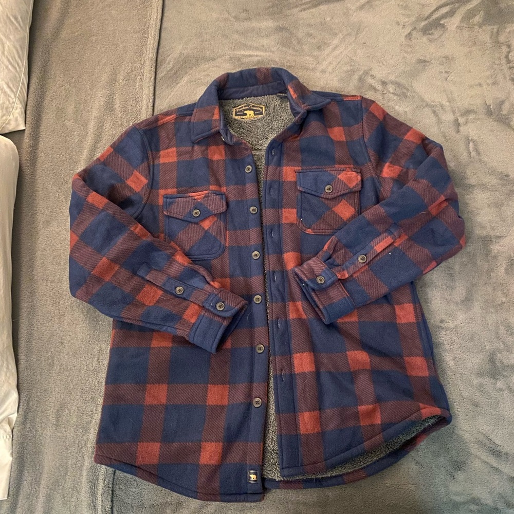 Dry goods flannel red and blue
